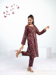 Ahlam Soft Cambric Stitched-Shadow Florals Co-ord set Collection'2024