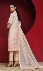 Shamooz Stitched 3 Piece Formals Collection'2025-Light Peach SEM-0749