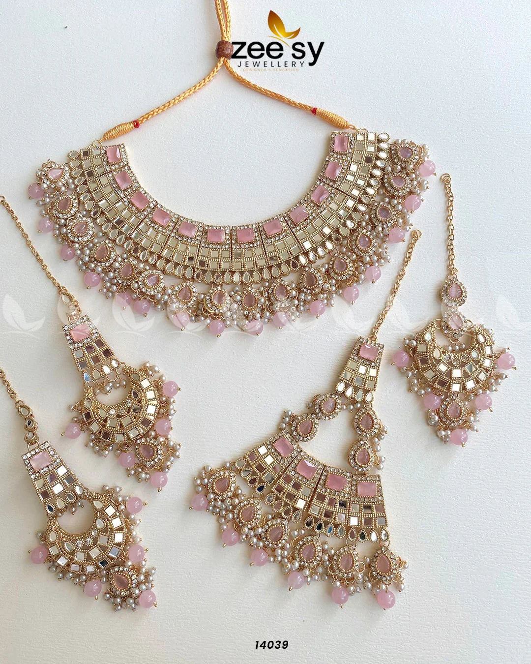 HANIA'S BRIDAL SET Pink - Zeesy Jewellery