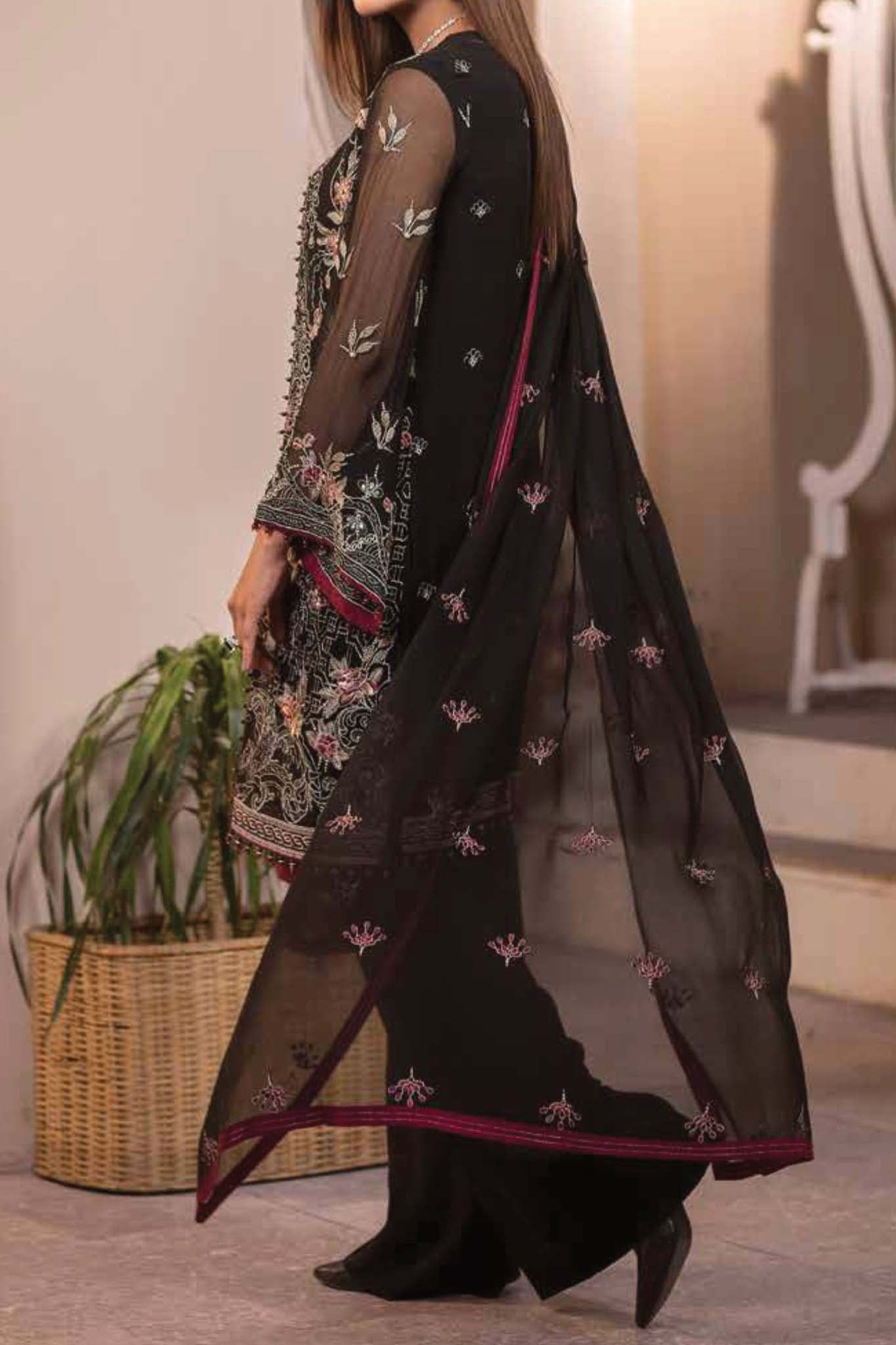 Haya by Flossie Unstitched 3 Piece Luxury Chiffon Vol-14 Collection'2023-K-1405-Layla