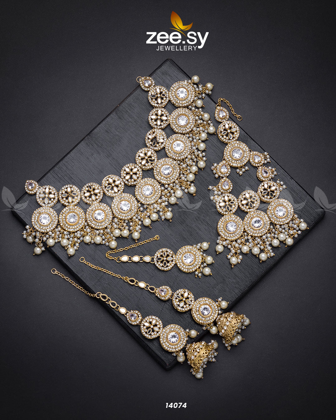 Elegance Bridal Set Pearl - Zeesy Jewellery