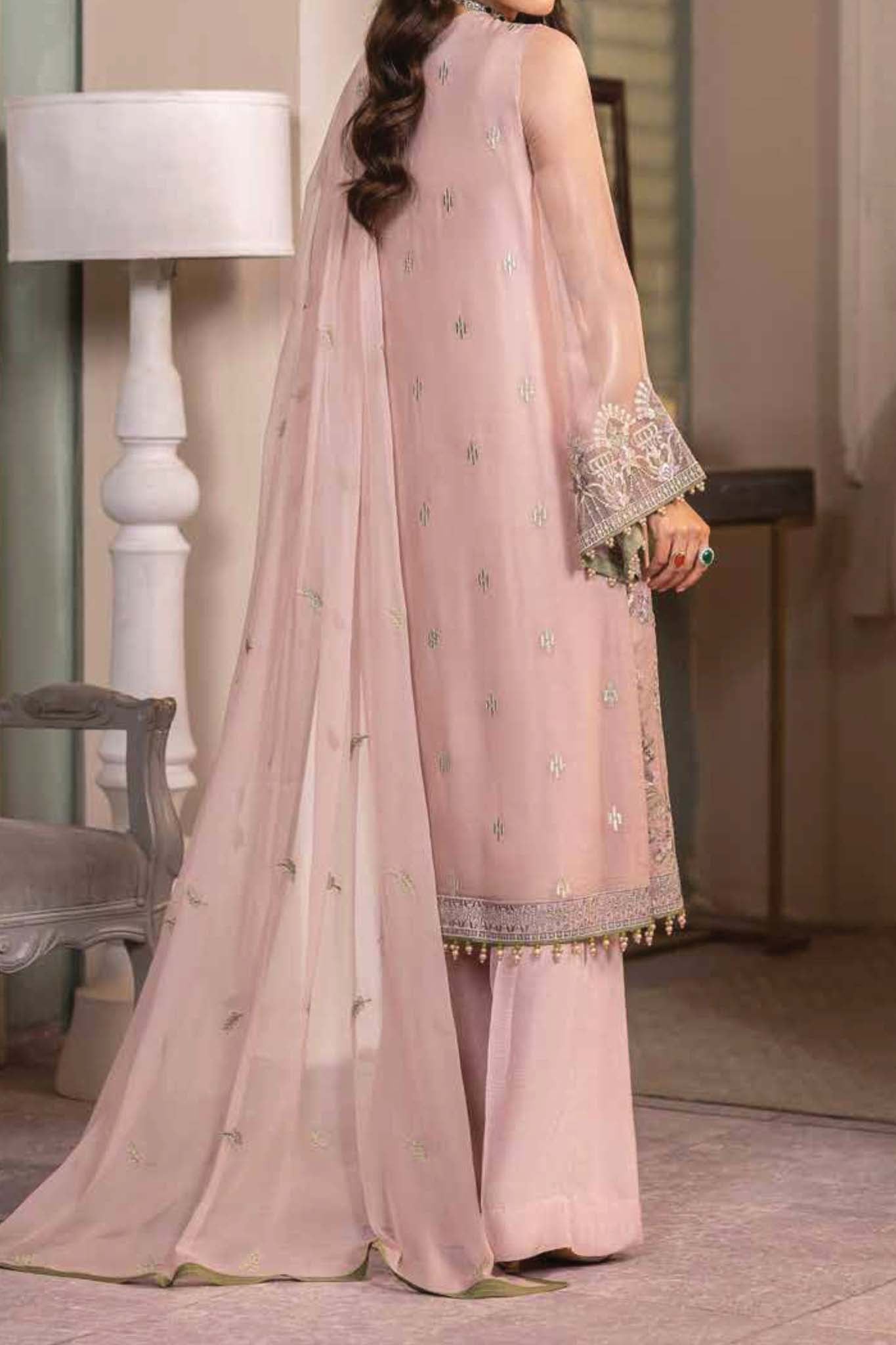 Haya by Flossie Unstitched 3 Piece Luxury Chiffon Vol-14 Collection'2023-K-1408-Mehak