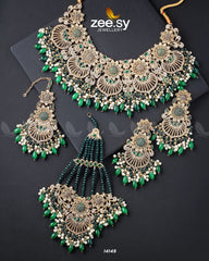 Yarrow Bridal Set Golden Green - Zeesy Jewellery