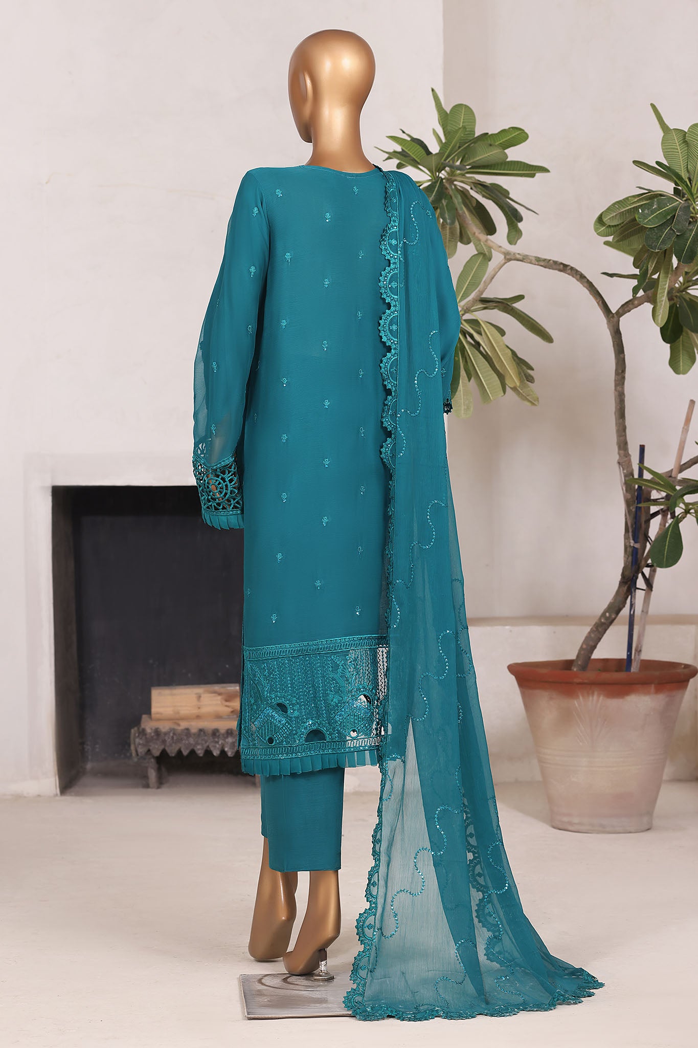 Khombi Stitched 3 Piece Luxury Formals Collection'2025-142-Ntg-New Semi
