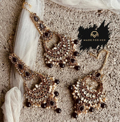 Made For Her-Aura Earrings & Tikka Set - KWA1004
