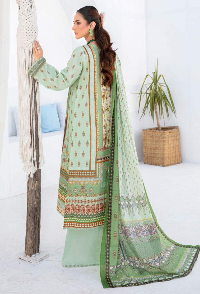 Saira Bano By Humdum Unstitched 3 Piece Emb Lawn Collection'2024