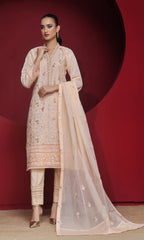 Shamooz Stitched 3 Piece Formals Collection'2025-Light Peach SEM-0749