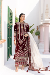 Andaz e Makhmal By Zebtan Unstitched 3 Piece Luxury Formals Suit-ZAM-02