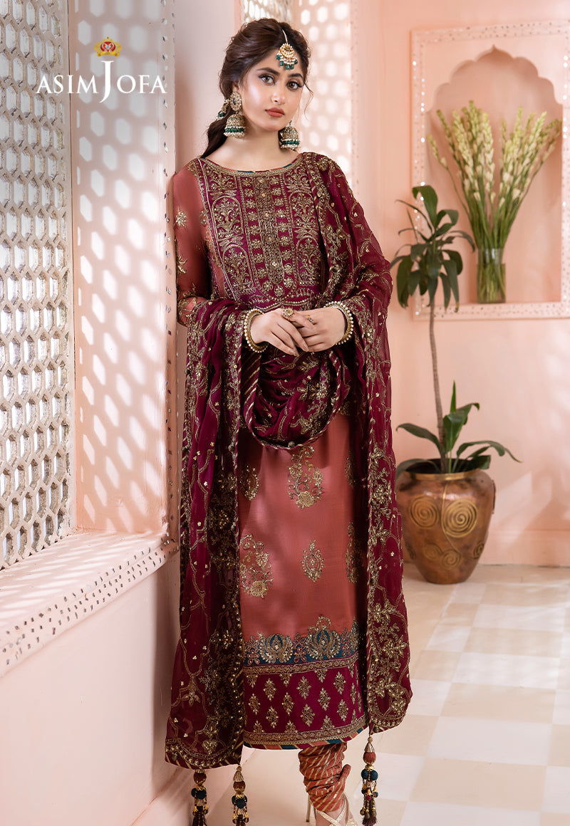 Asim Jofa Chandni '23 Ajcc-01 Designers Stitched Embroidered Raw Silk 3 Pcs