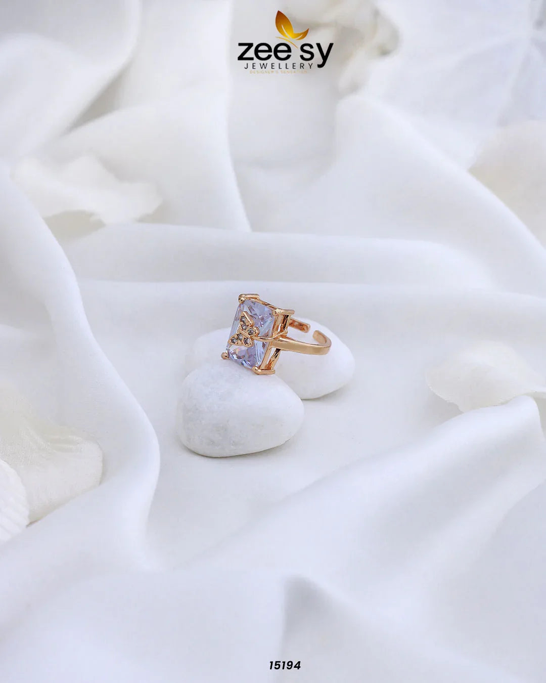 Butterfly Ring White - Zeesy Jewellery