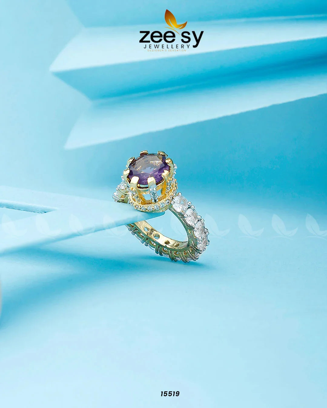Moana Ring Golden Purple - Zeesy Jewellery