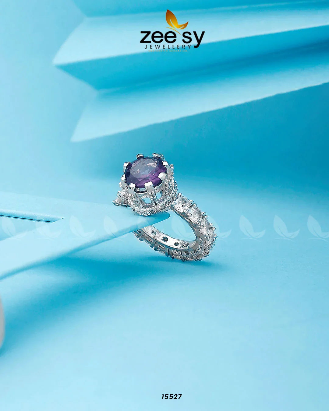 Moana Ring Silver Purple - Zeesy Jewellery
