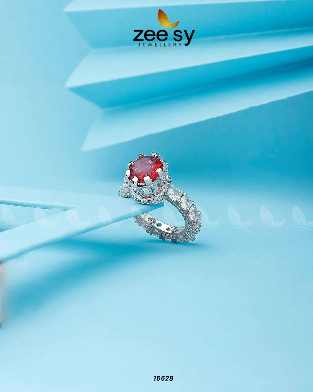 Moana Ring Silver Red - Zeesy Jewellery