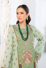 Saira Bano By Humdum Unstitched 3 Piece Emb Lawn Collection'2024