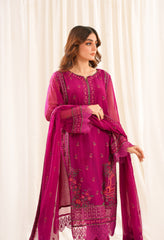 Zouj Unstitched 3 Piece Luxe Chiffon Edit Collection'2025-Magenta Magic