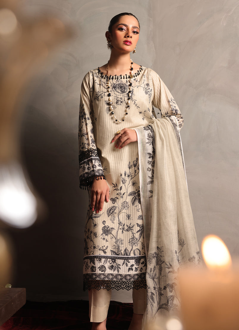Zlooms 3 Pc Dobby Unstitched Suit - ZL25-C08-02