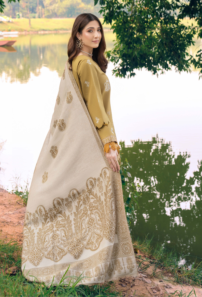 Onora By Humdum Unstitched 3 Piece Emb Khaddar Winter Collection'2024