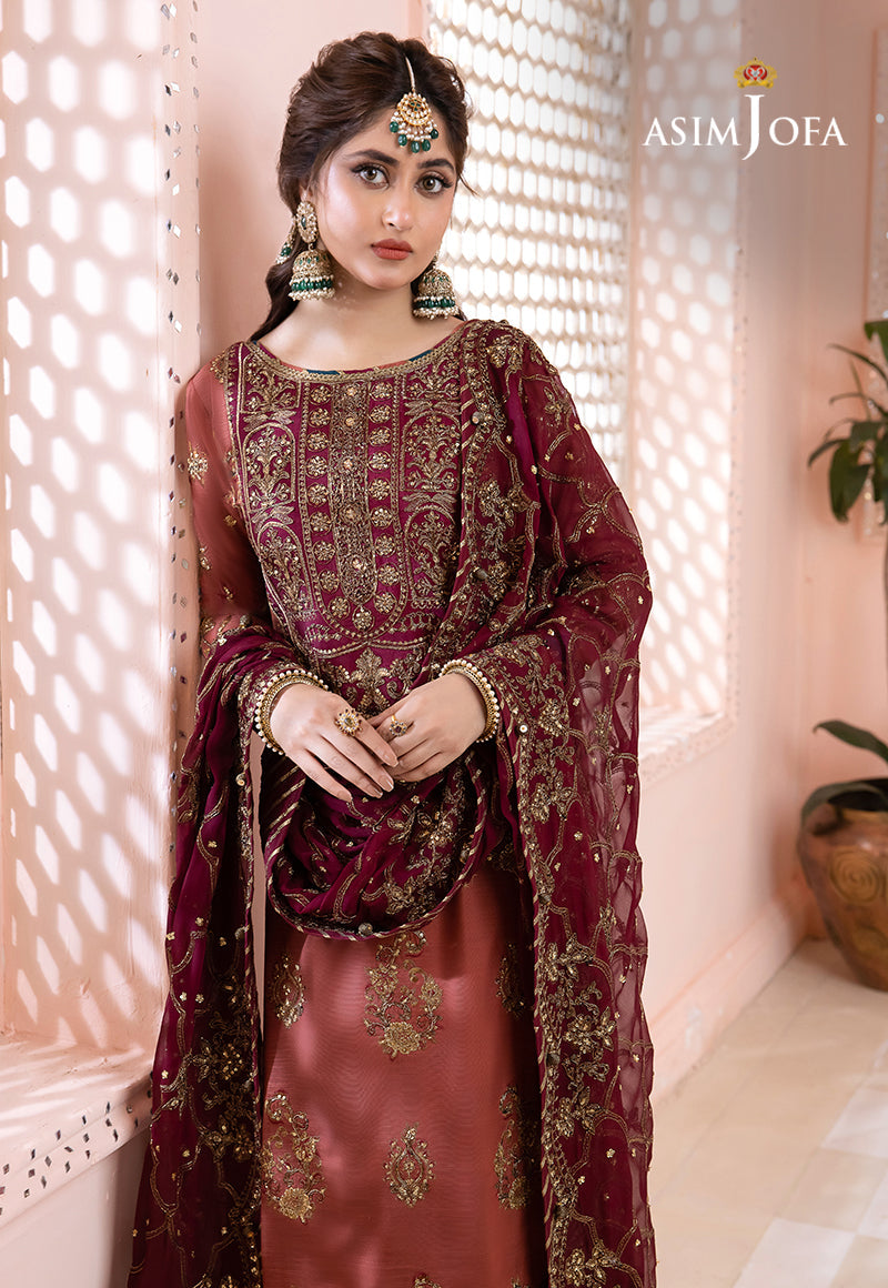 Asim Jofa Chandni '23 Ajcc-01 Designers Stitched Embroidered Raw Silk 3 Pcs