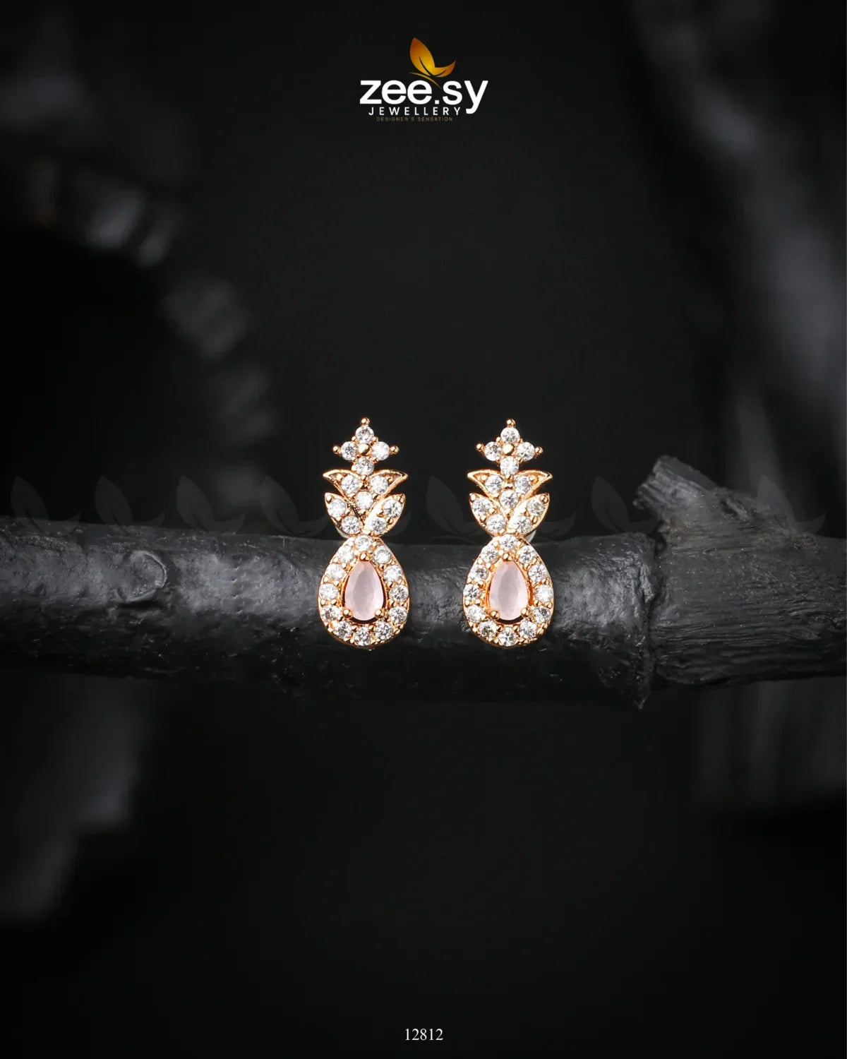 Diana's Earrings Golden Champagne - Zeesy Jewellery