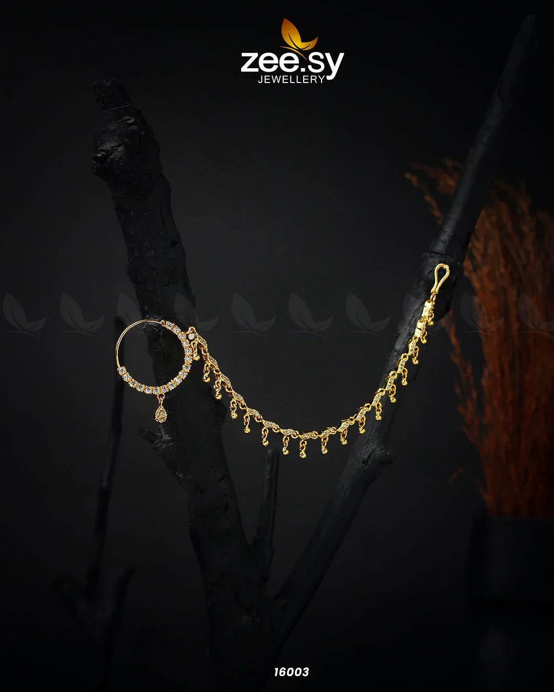 Traditional Nose Ring Golden - Zeesy Jewellery