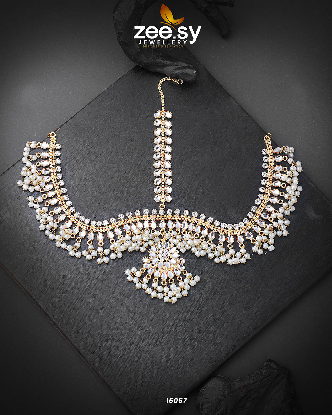 Exquisite Matha Patti Golden - Zeesy Jewellery