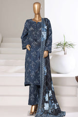 Sada Bahar Stitched 3 Piece Printed Khaddar Vol-03 Collection'2025-PR-16774-Blue