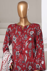 Sada Bahar Stitched 3 Piece Printed Khaddar Vol-03 Collection'2025-PR-16778-Maroon