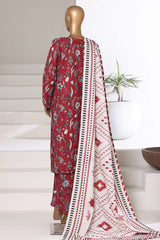 Sada Bahar Stitched 3 Piece Printed Khaddar Vol-03 Collection'2025-PR-16778-Maroon