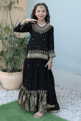 Nazakat By Khanak 2025-Carbon Black Lehenga KL 011