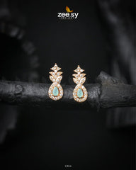 Diana's Earrings Golden Mint Green - Zeesy Jewellery