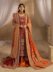 Anayra Amal - Dilkash - Red Long Shirt With Farshi Gharara Bridal