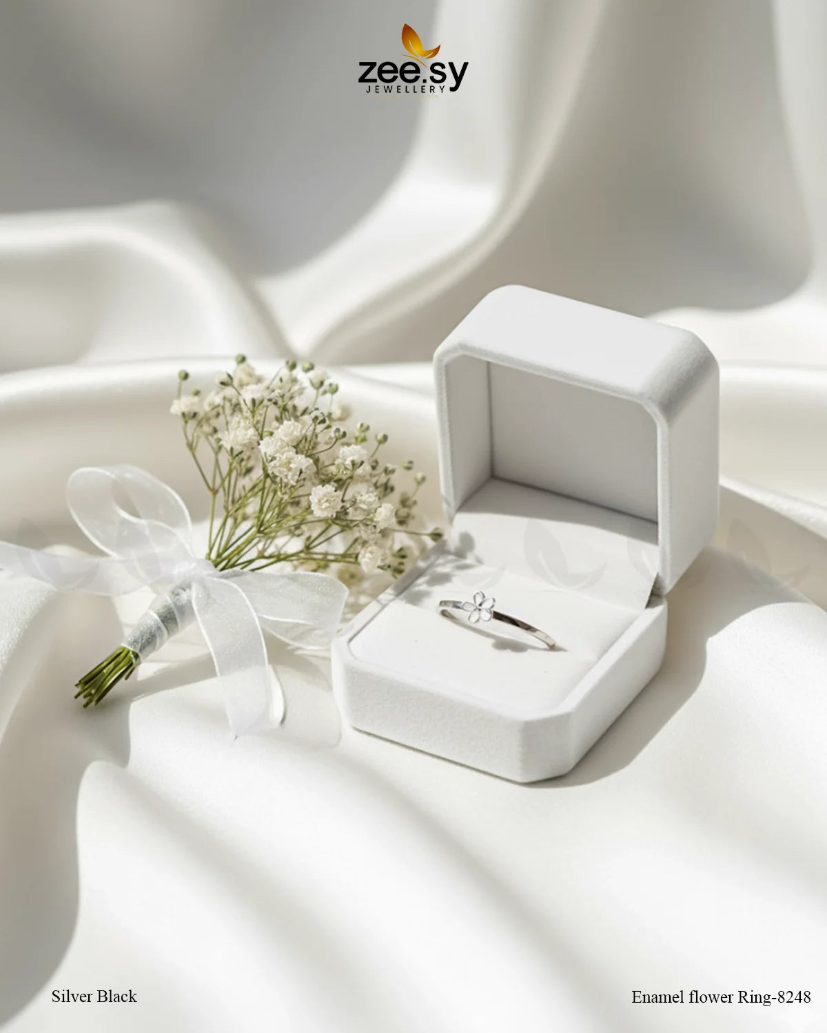 Enamel flower Ring-8248 - Zeesy Jewellery