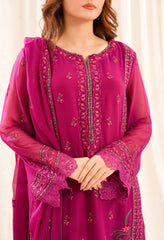 Zouj Unstitched 3 Piece Luxe Chiffon Edit Collection'2025-Magenta Magic