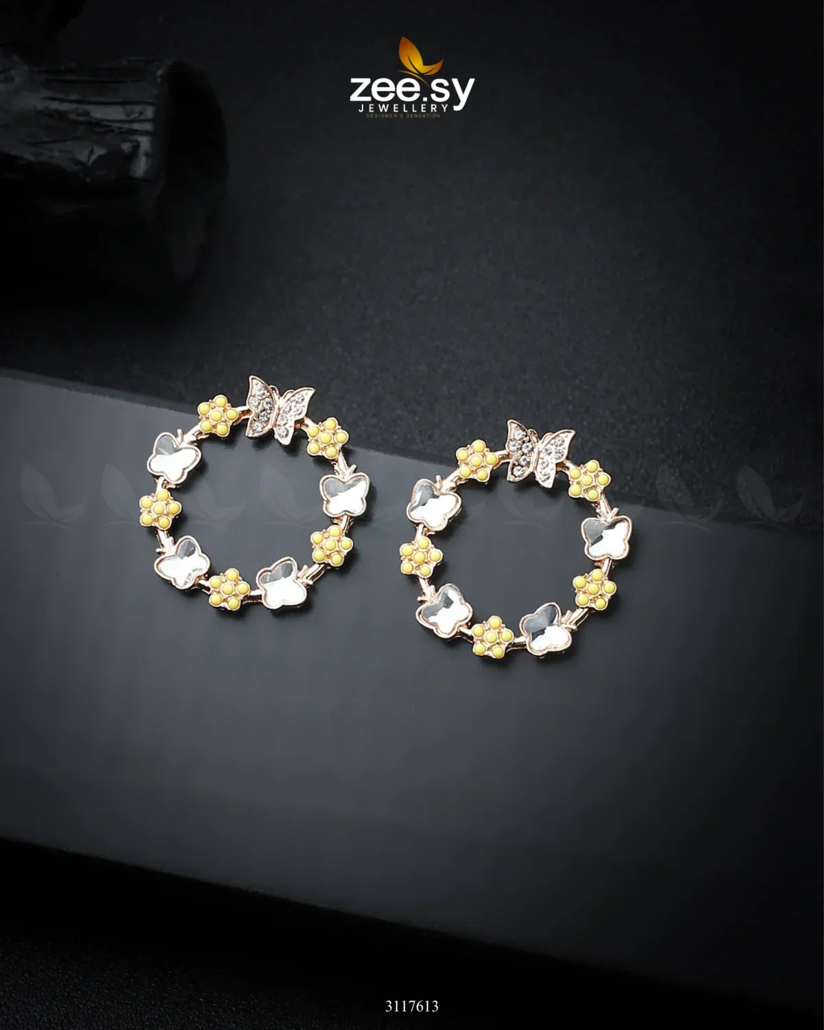 Butterfly Bush Earrings Yellow - Zeesy Jewellery