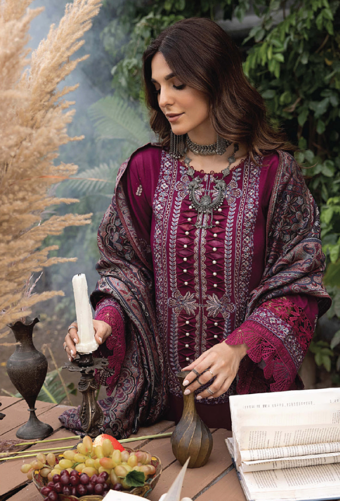 Denara By Humdum Unstitched 3 Piece Winter Shawl Collection'2024