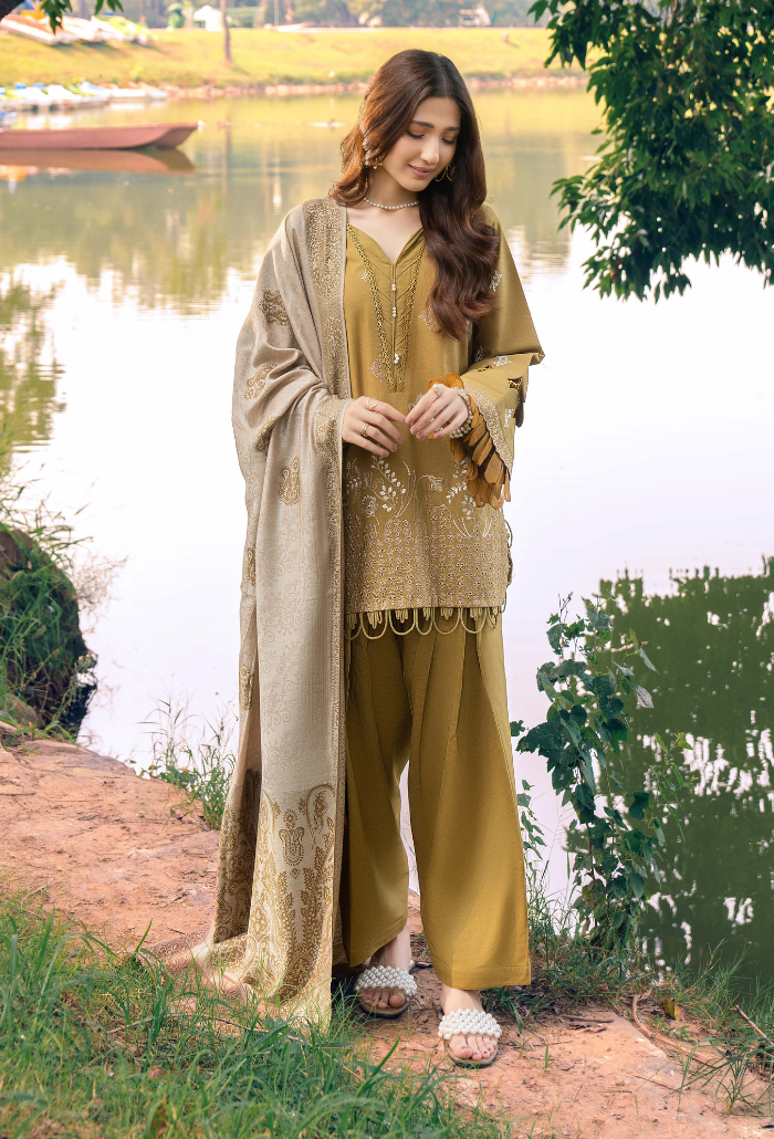 Onora By Humdum Unstitched 3 Piece Emb Khaddar Winter Collection'2024