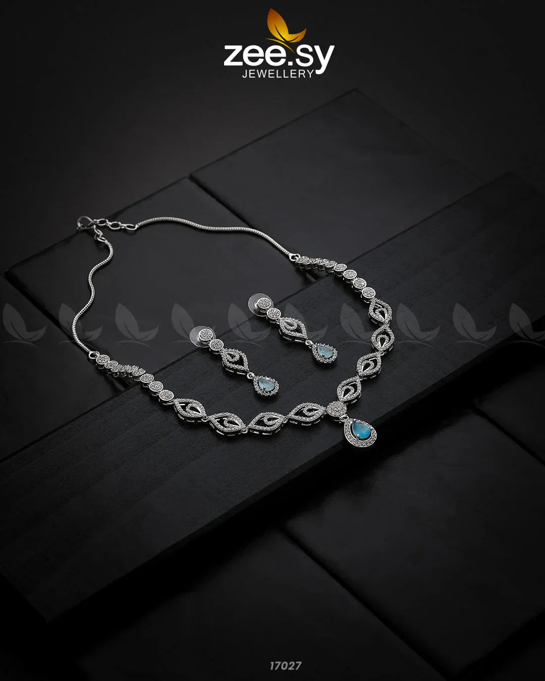 Exquisite Necklace Silver Feroza - Zeesy Jewellery
