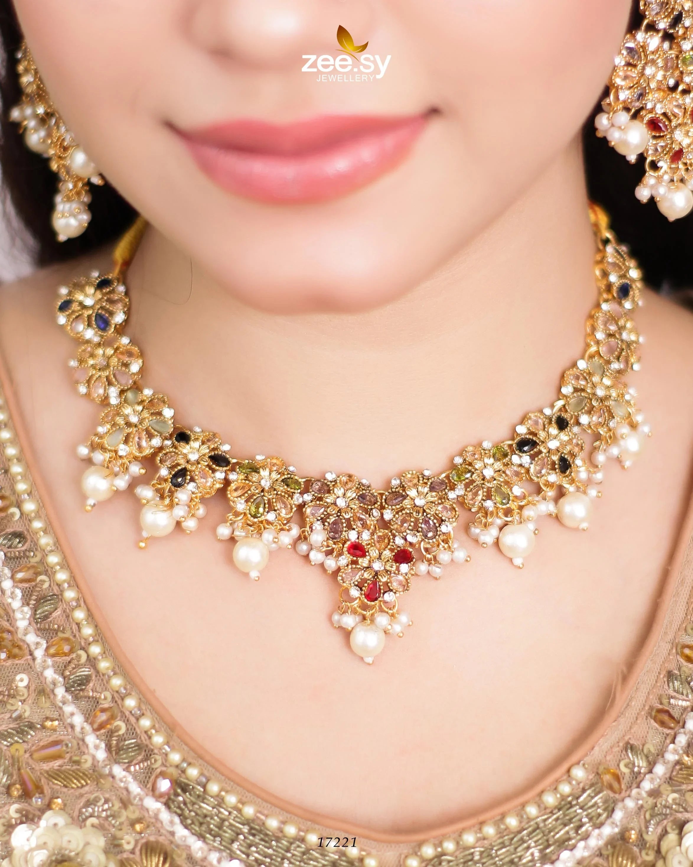 Magnolia Glimmer Necklace Multi - Zeesy Jewellery