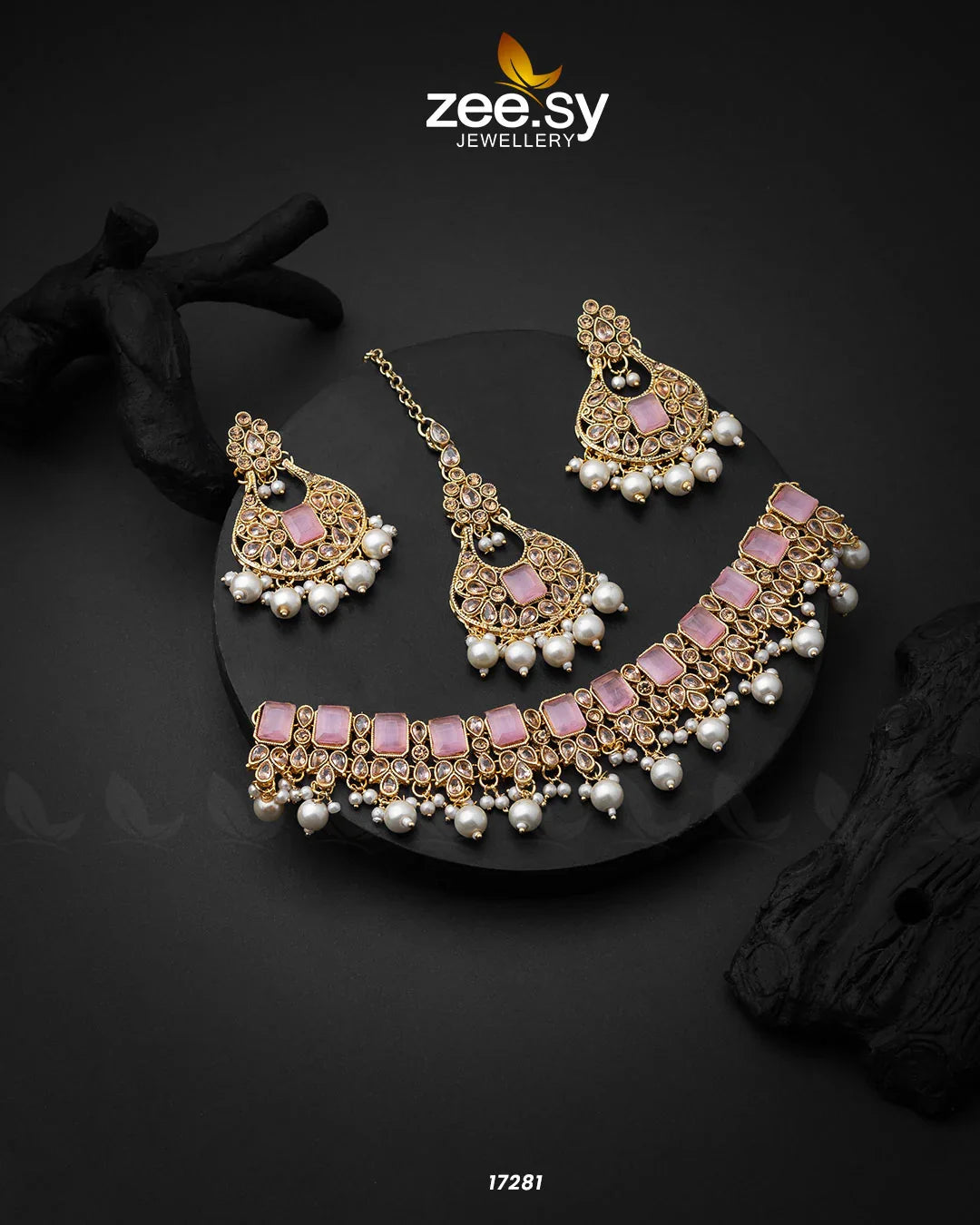 Guluband Necklace Mint Pink - Zeesy Jewellery