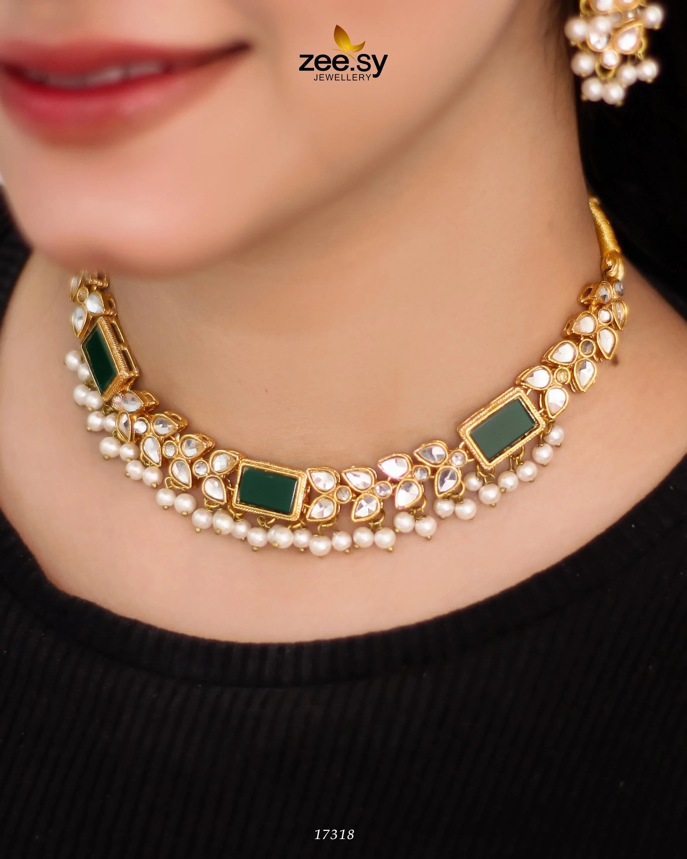Stunning Necklace Green - Zeesy Jewellery