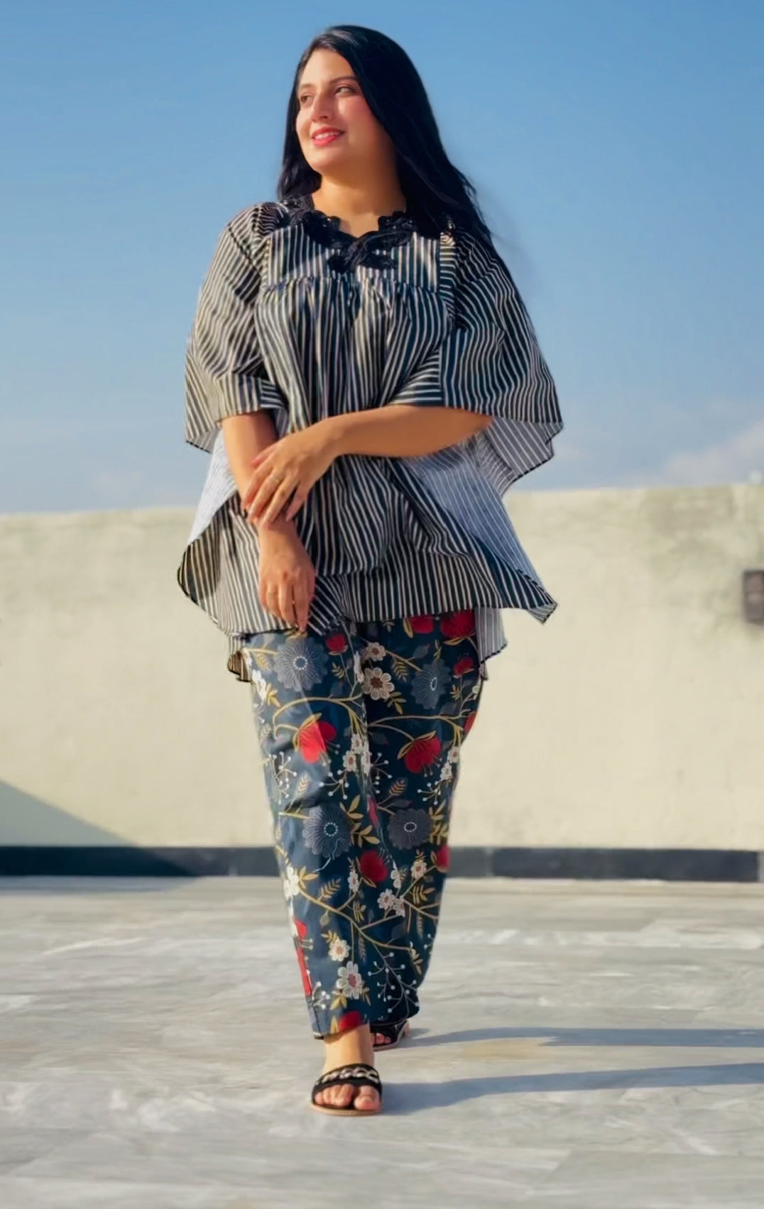 Urban Cut Co-Ord Set  ( Two Piece)- COTTON