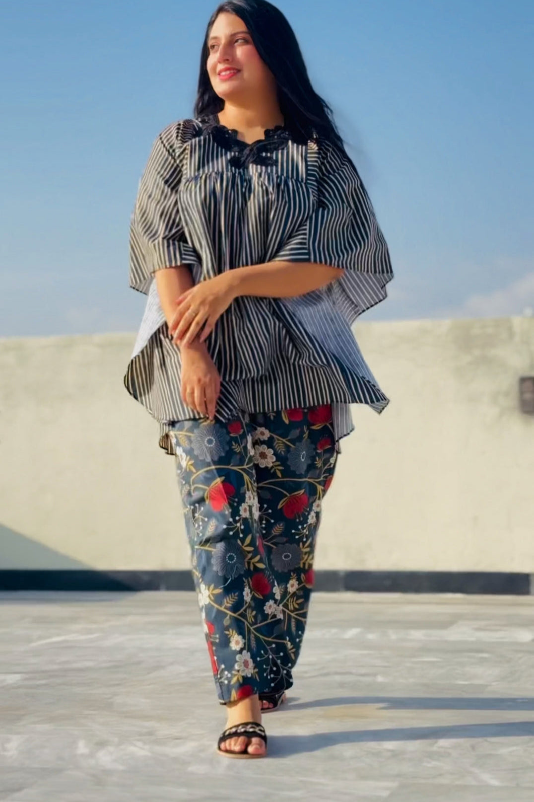 Urban Cut Co-Ord Set  ( Two Piece)- COTTON