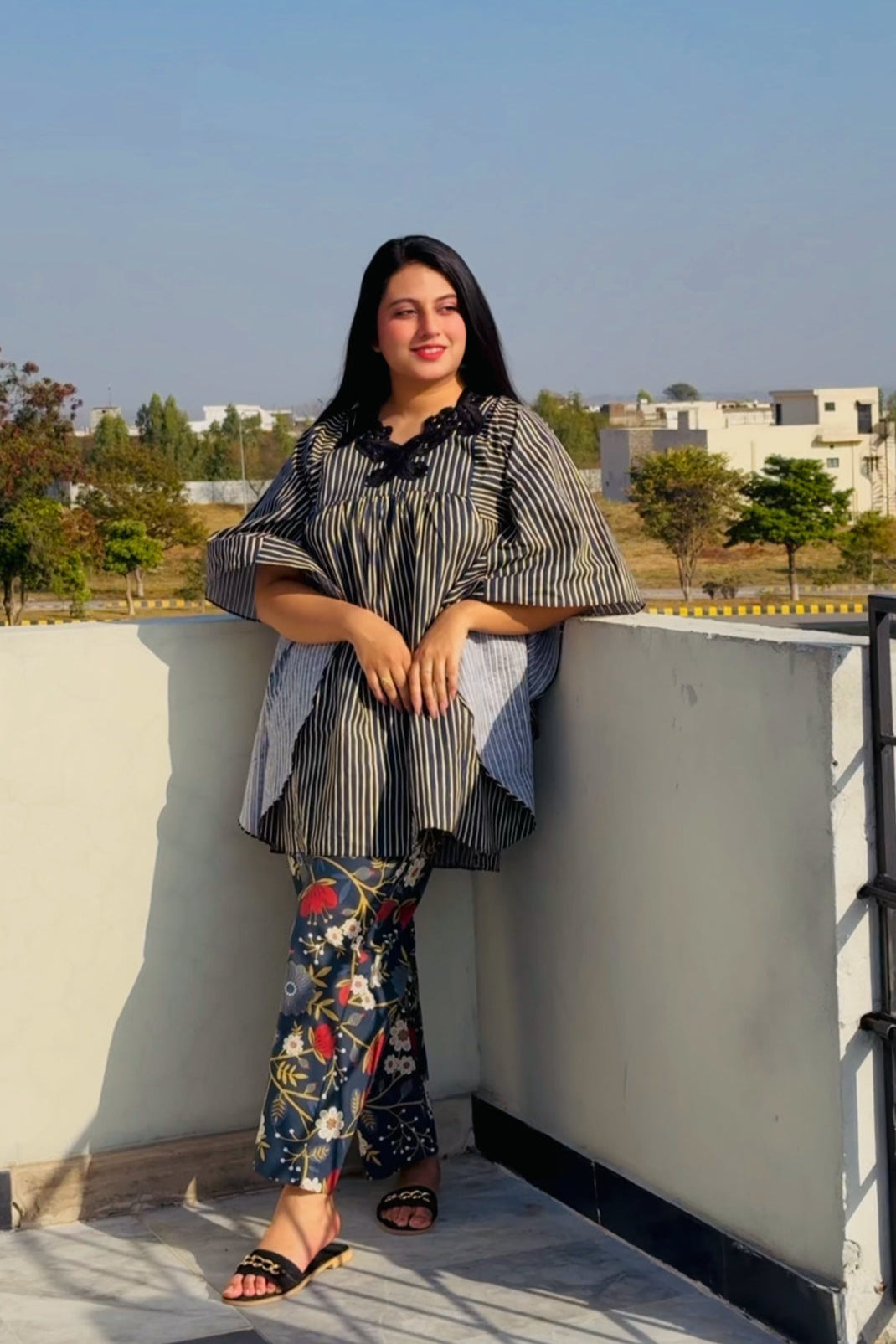 Urban Cut Co-Ord Set  ( Two Piece)- COTTON