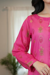 Festive Glow By Ahlam Vol-01-Fuchisa-Pink Kurta Set with Farshi Shalwar