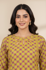 Festive Glow By Ahlam Vol-01-Soft Cambric Stitched-Mustard co ord set