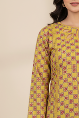 Festive Glow By Ahlam Vol-01-Soft Cambric Stitched-Mustard co ord set