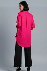 Urban Cut Elegant Cotton Red Stitched Shirt 1 Piece