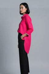 Urban Cut Elegant Cotton Red Stitched Shirt 1 Piece