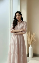 Urban Cut Light Pink Cotton Maxi Dress 1 Piece Casual Wear