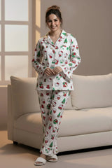 Urban Cut 2 Piece PJ Suit- Cotton Comfy Flannel ( Shirt + Trouser)